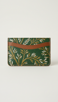Embossed Leather Card Holder In Warm Gold